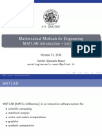 Mathematical Methods for Engineering MATLAB Introduction