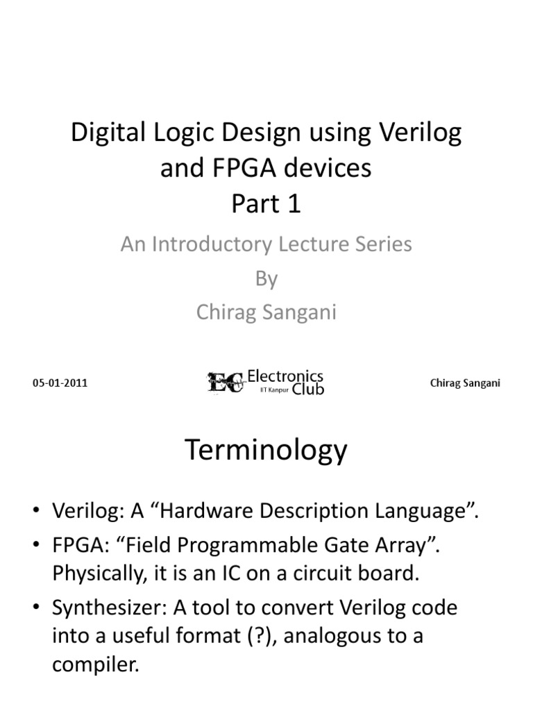 Digital Logic Design Using Verilog and FPGA Devices: An Introductory ...