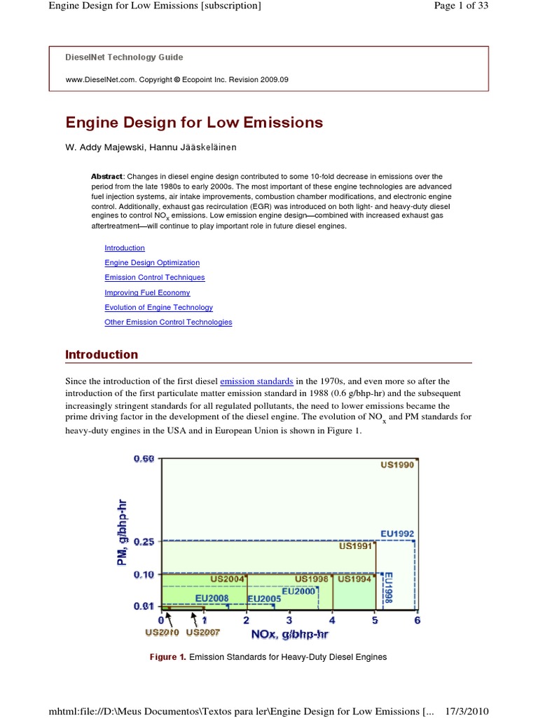 Engine Deisgn For Low Emissions | PDF | Turbocharger | Internal ...