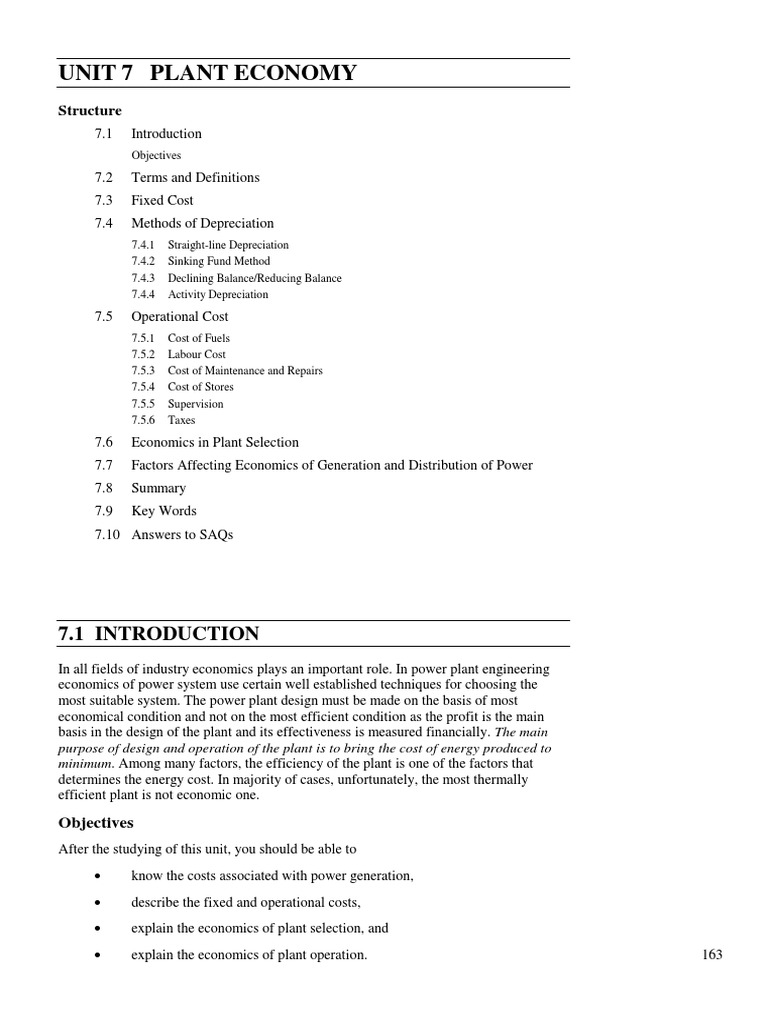 Economics of Power Generation Costs | PDF | Power Station | Depreciation