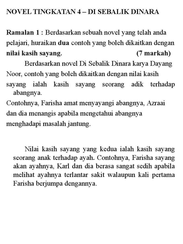 Novel Tingkatan 4