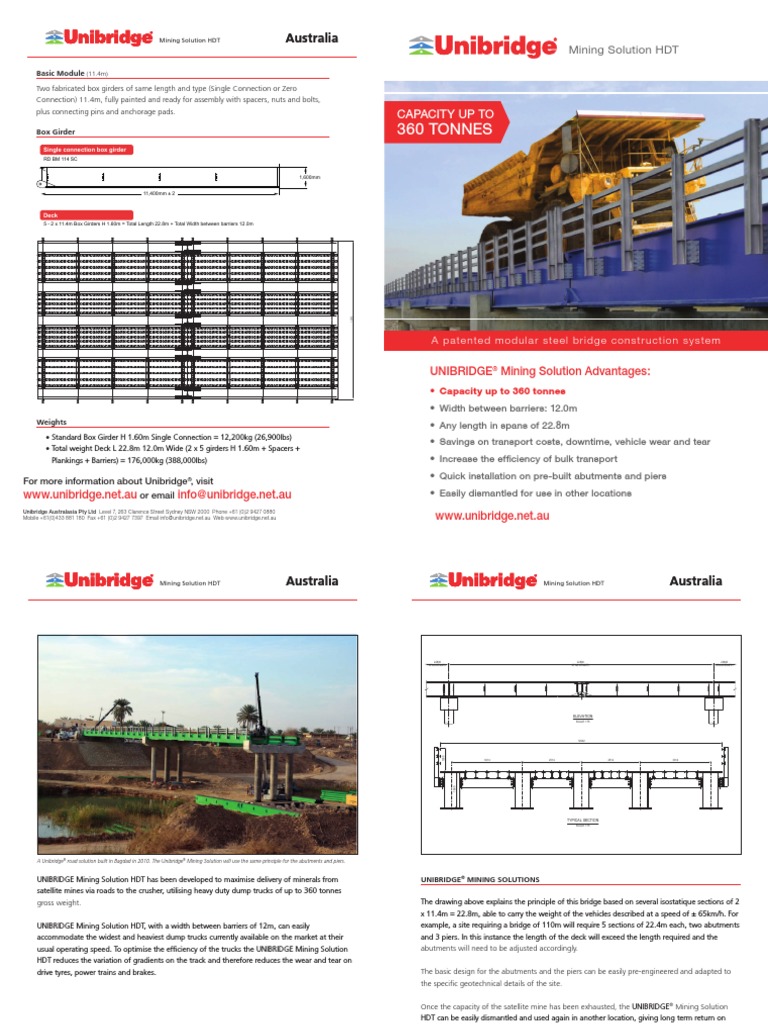 Unibridge Mining Brochure Aus | PDF | Truck | Mining