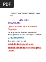 Ashish Bhandari: Java Trainee and Software Engineer