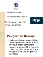 Pertemuan 12 - Ihwal Resensi