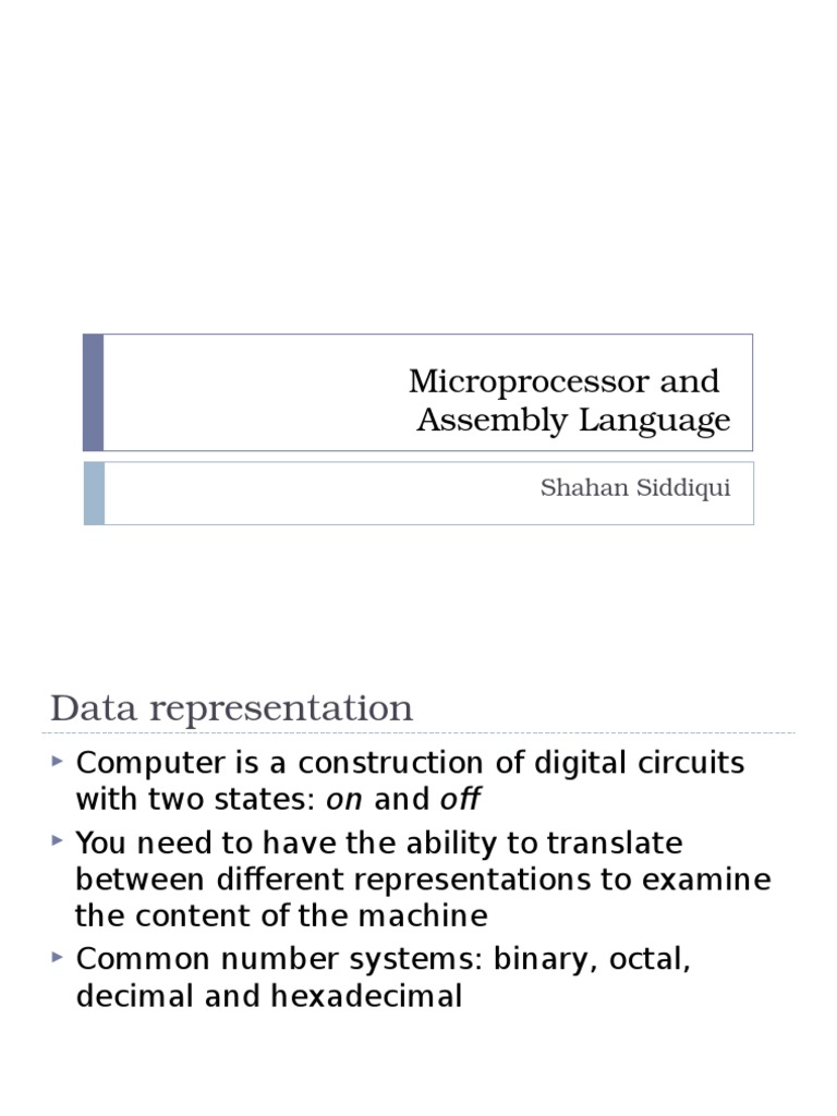 Microprocessor and Assembly Language: Shahan Siddiqui | PDF | Boolean ...