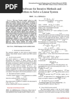 Matlab Software For Iterative Methods and Algorithms To Solve A Linear System