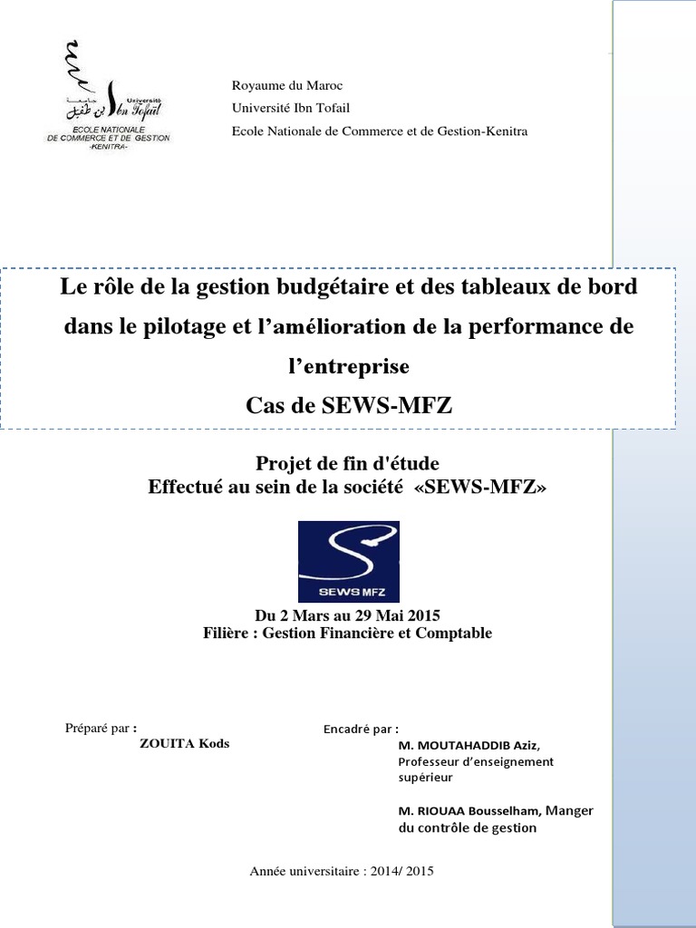 Projet de Fin d'Étude  Comptabilité analytique  Business
