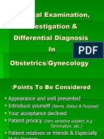 Physical Examination, Investigation & Differential Diagnosis in Obstetrics/Gynecology