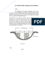 Metotodos de Aforo para Canales de Ragadio