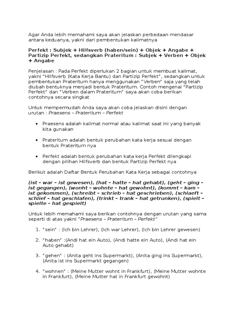 Contoh Kalimat Perfekt Bahasa Jerman - Komm / Er hat im büro gearbeitet.