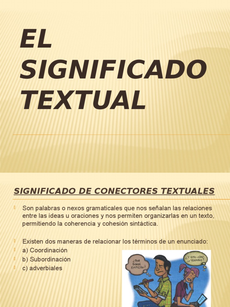 El Significado Textual Semiótica Sintaxis