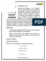 Metodo de Gauss y Gauss Jordan Informe