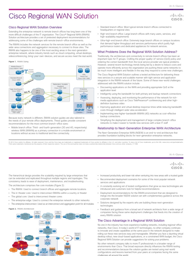 Cisco Regional WAN Solution | PDF | Quality Of Service | Cloud Computing