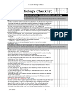 OCR A Level Biology Content Year 2 Checklist 2016