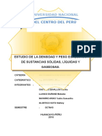 Densidad y Peso Específico INFORME