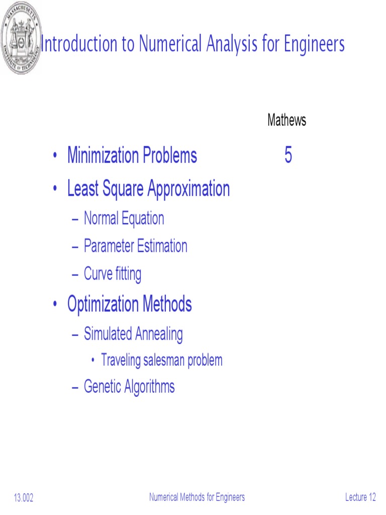 Lect 12 PDF | PDF | Ordinary Least Squares | Numerical Analysis
