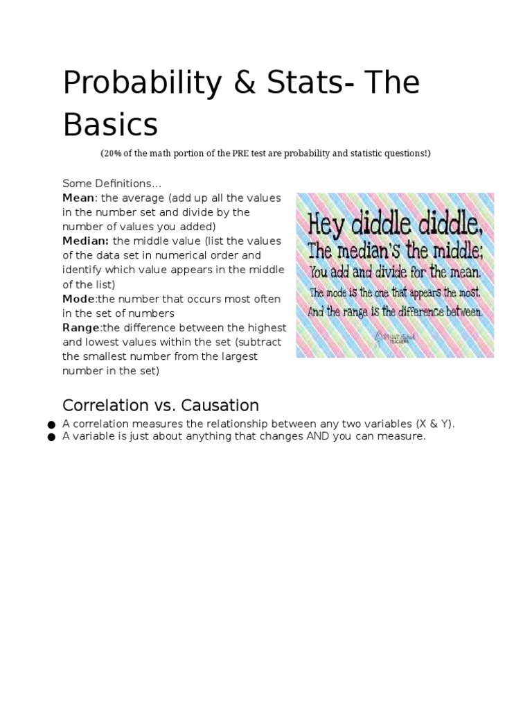 Preworkshopprob Statssection | PDF | Correlation And Dependence ...
