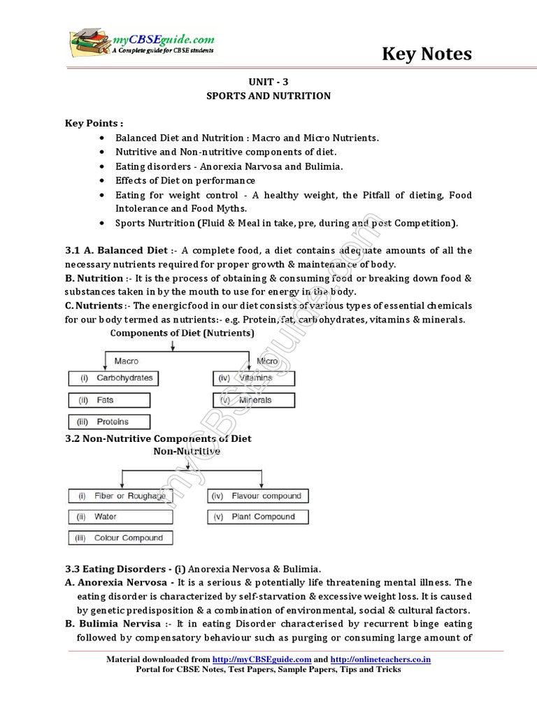 12 Physical Education CH 03 Sports and Nutrition | PDF | Dieting | Obesity