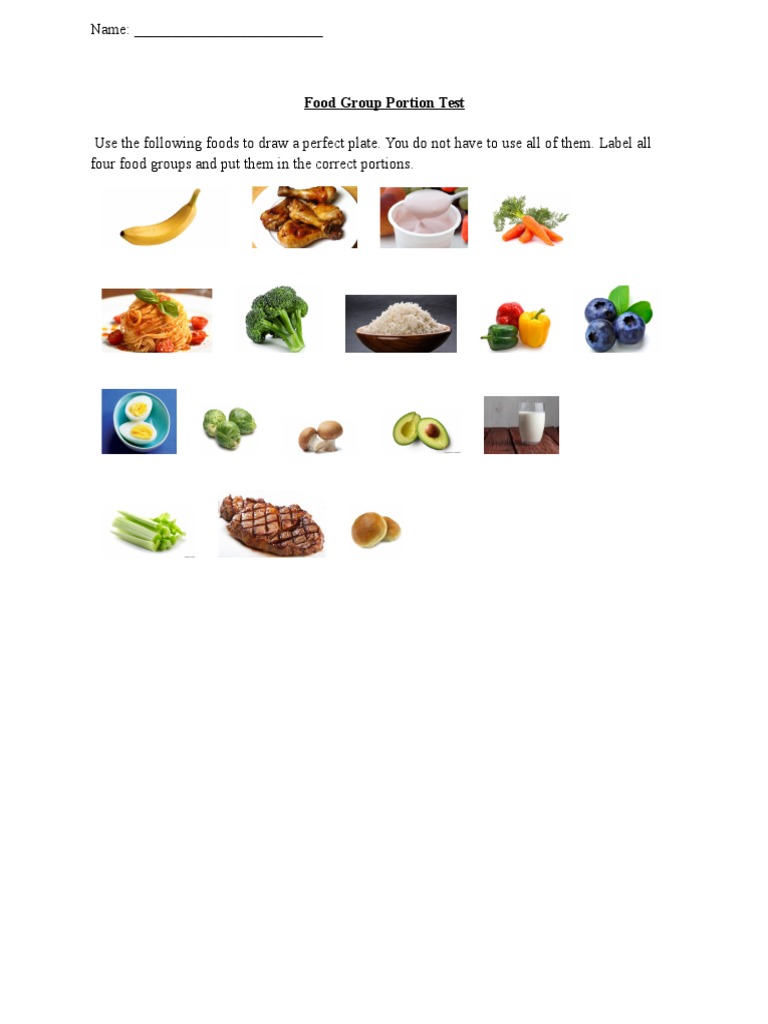 Foodgroupportionsummative | PDF