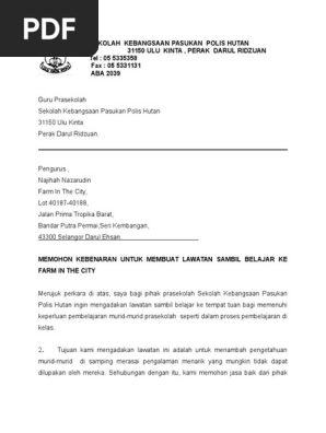 Contoh Surat Permohonan Permit Mendaki Gunung Korbu