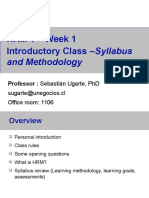 HRM 1 - Week 1 Introductory Class - Syllabus: and Methodology