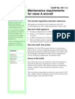 Maintenance Requirements For Class A Aircraft: Civil Aviation Advisory Publication August 1997