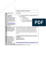 TPACK Template: English/ Reading and Writing Grade Level 1 Grade Learning Objective