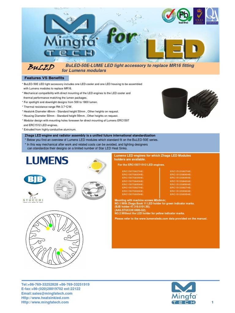 BuLED50ELUME LED Light Accessory To Replace MR16 Fitting For Lumens