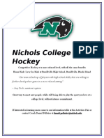 Nichols College Club Hockey Flyer