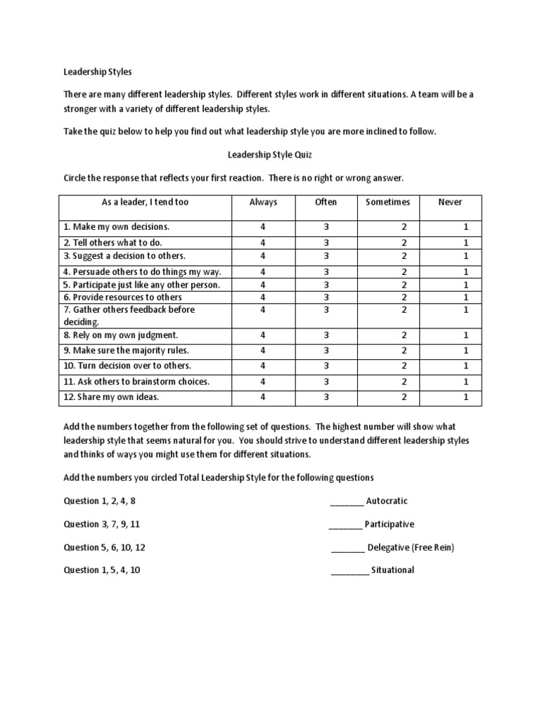 e-emerging-leaders-roundtable-leadership-style-quiz-pdf-pdf-emergence-leadership