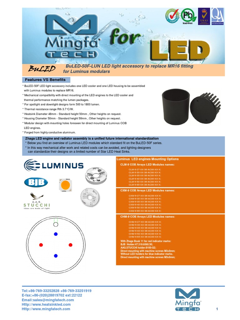 Luminus COB LED Modules & Accessories | PDF | Building Engineering ...