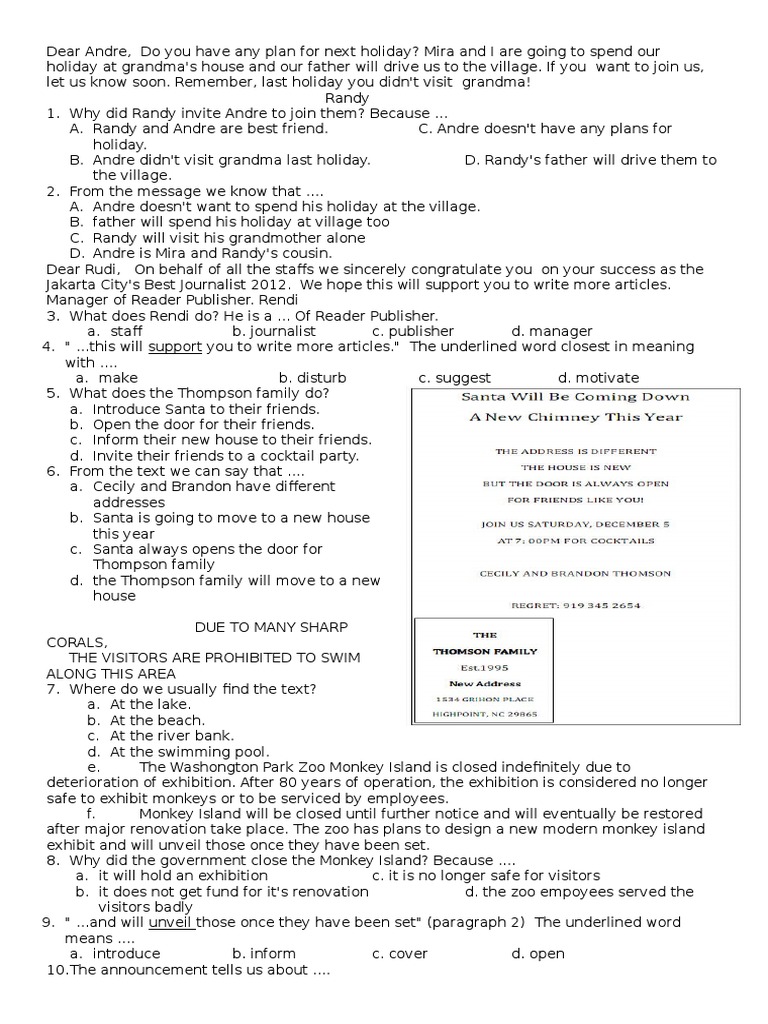 Yuk Mojok! Soal Un Bahasa Inggris Smp Pdf