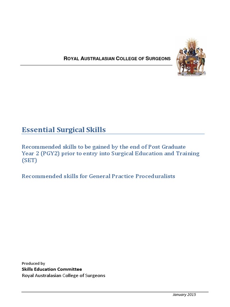 2015-01-27 GDL Essential Surgical Skills Document | PDF | Surgery | Wound
