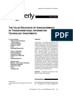 #01b THE VALUE RELEVANCE OF ANNOUNCEMENTS OF TRANSFORMATIONAL INFORMATION TECHNOLOGY INVESTMENTS.  By Dehning, Bruce.pdf