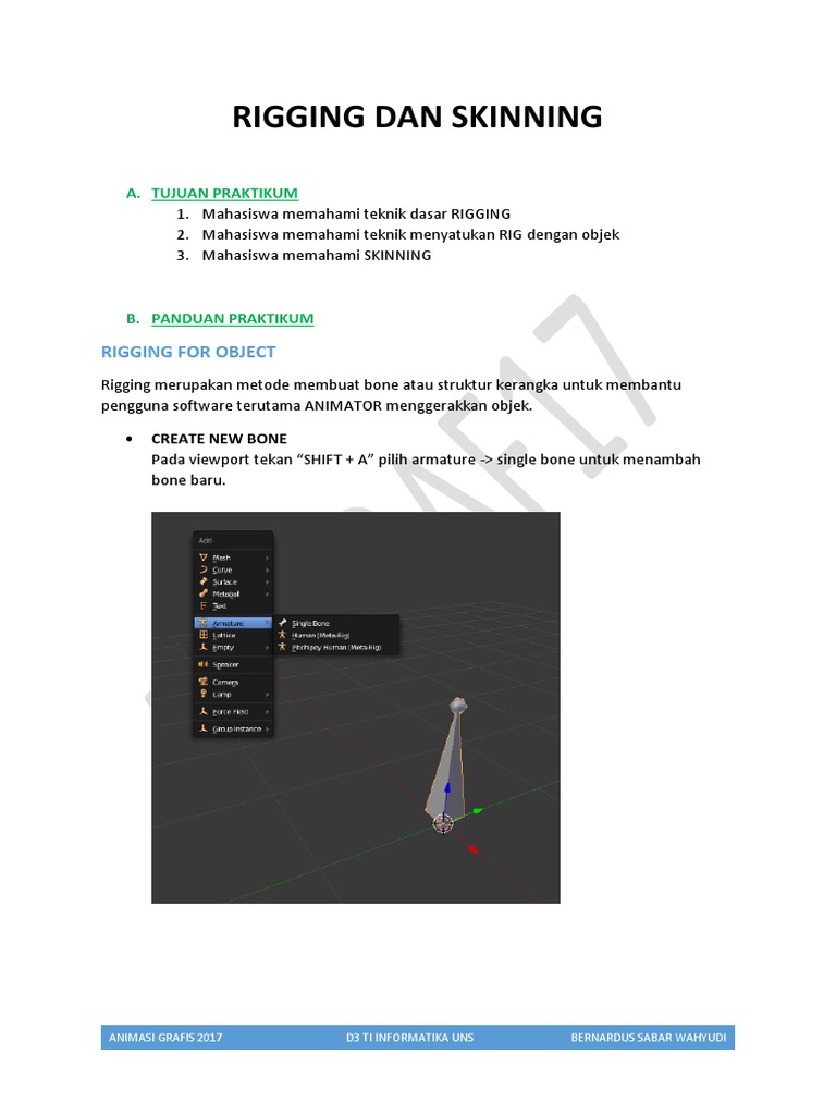 Teknik Rigging dan Skinning Animasi | PDF