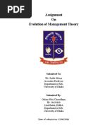 Assignment On Evolution of Management TH