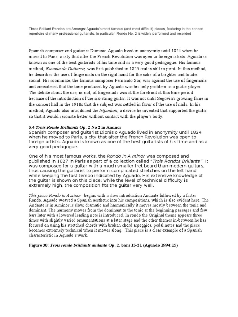 Aguado - FTCL Guitar Program Note | PDF | Musical Compositions | Guitars