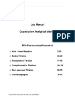 Quantitative Analytical Methods Lab Manual