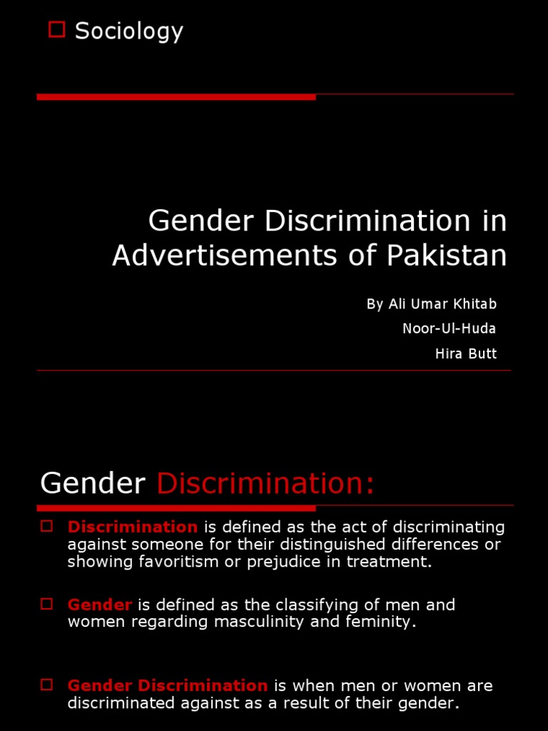Gender Discrimination in Advertisements of Pakistan | PDF | Advertising ...