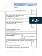 GMP Supplier Assessment Questionnaire