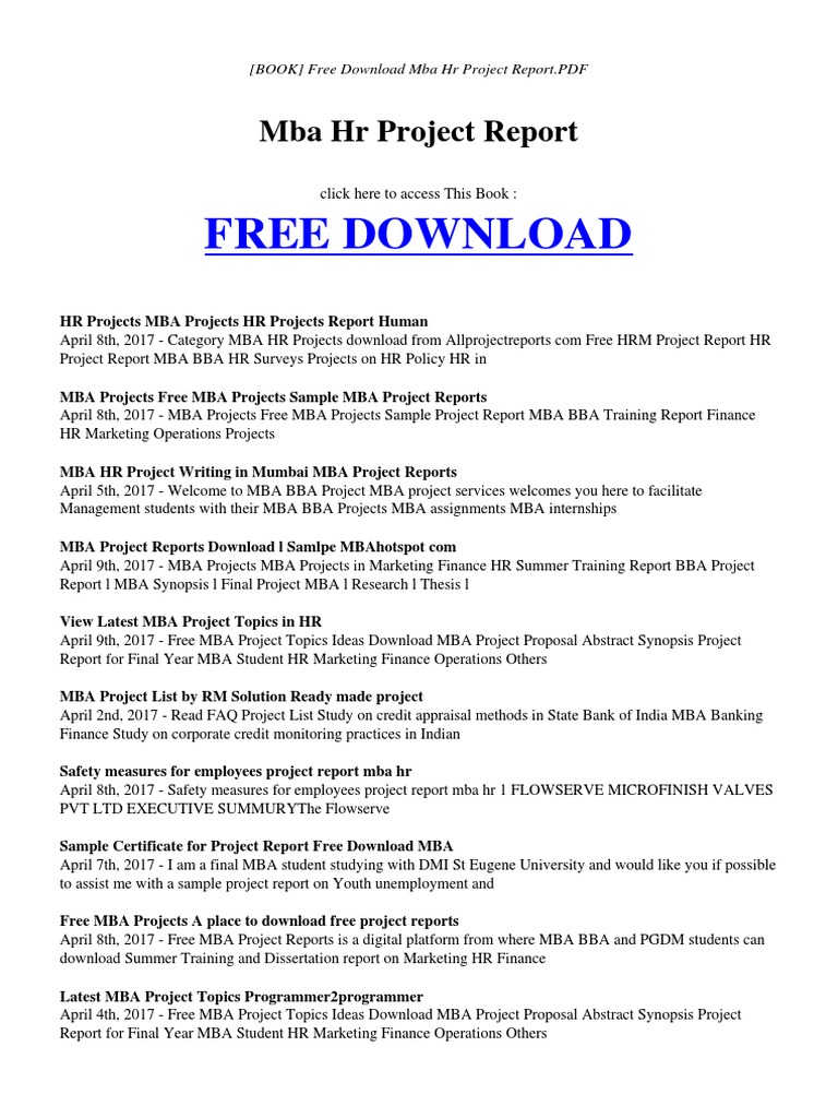 Master of Business Administration intelligence overview