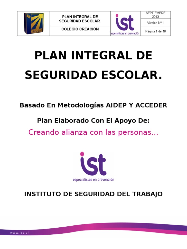 Plan Integral de Seguridad Escolar | PDF | Seguro | Negocios (general)