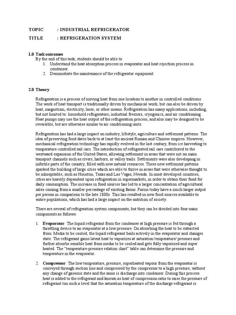 Industrial Refrigeration PDF Refrigeration Refrigerator