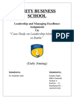 Leadership and Managing Excellence Assignment