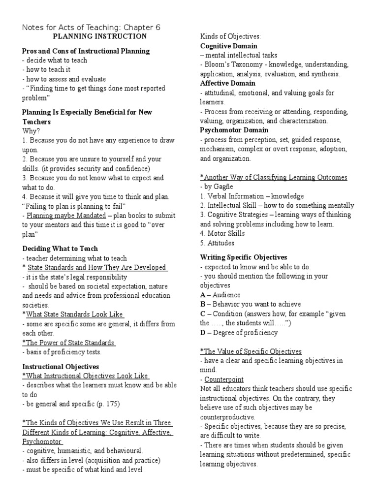 Instructional Planning Strategies for Teachers | PDF | Lesson Plan ...