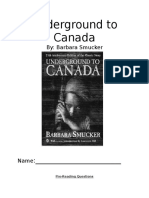 Underground To Canada Novel Study