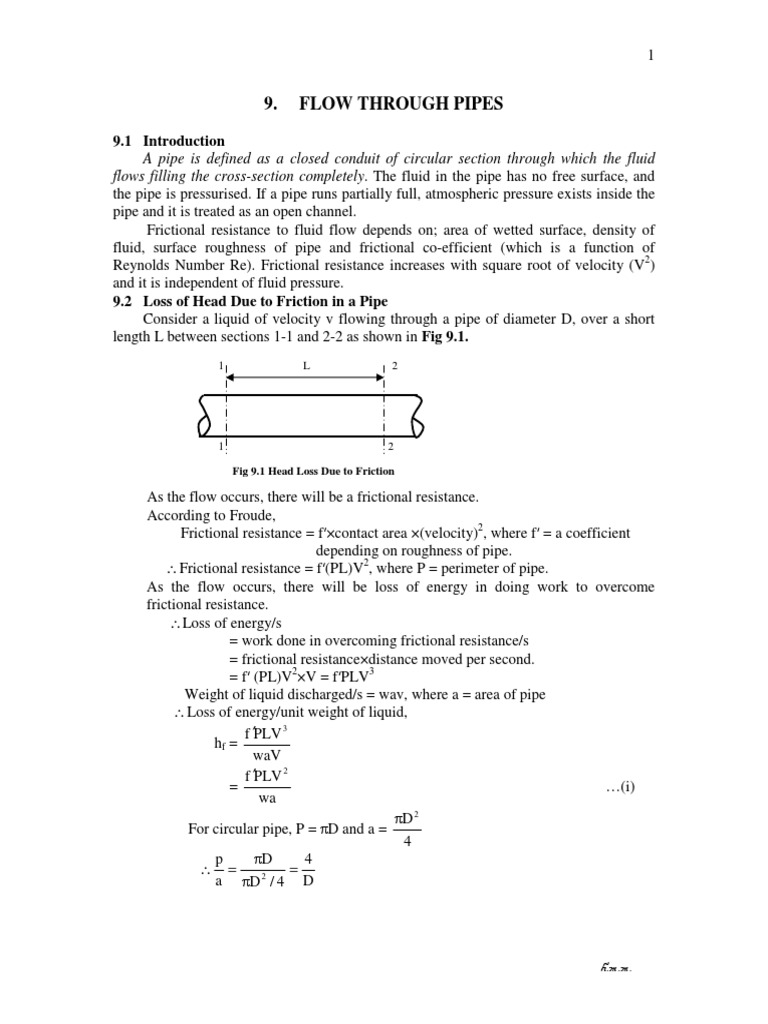 Head Loss in Pipe Flow Dynamics | PDF | Friction | Pressure