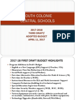 South Colonie Central Schools: 2017-2018 Third Draft/ Adopted Budget APRIL 11, 2017