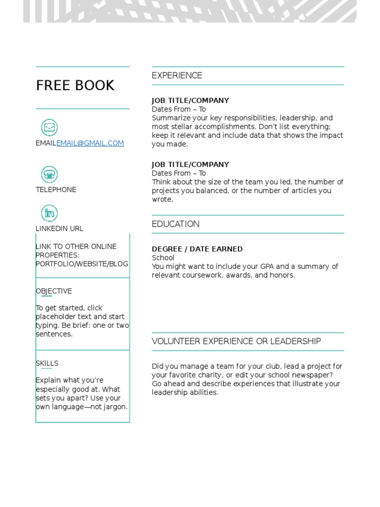 Professional Resume Template Guide | PDF | Career & Growth