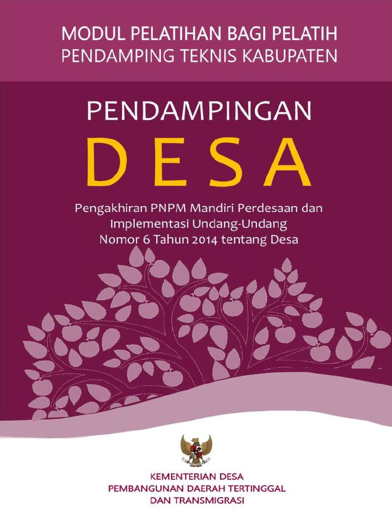Modul Tot Panduan Pelatih Pendampingan Desa Kemendesa Pdtt